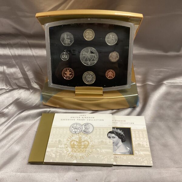 2002 United Kingdom proof coin collection in presentation case.