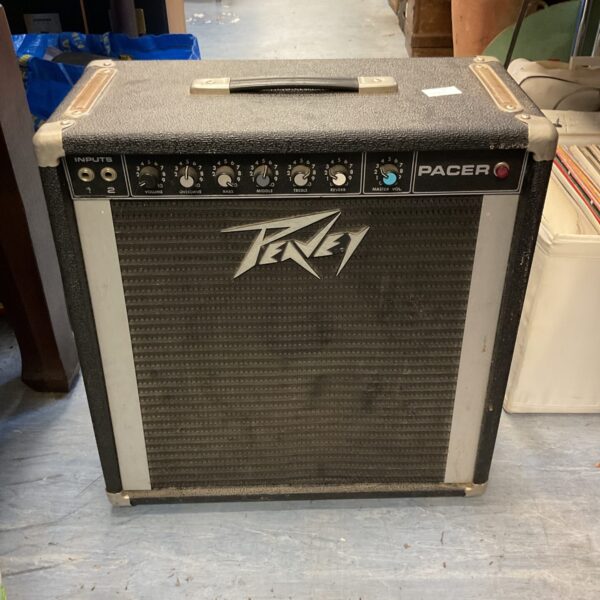 Front view of a vintage Peavey Pacer guitar amplifier.