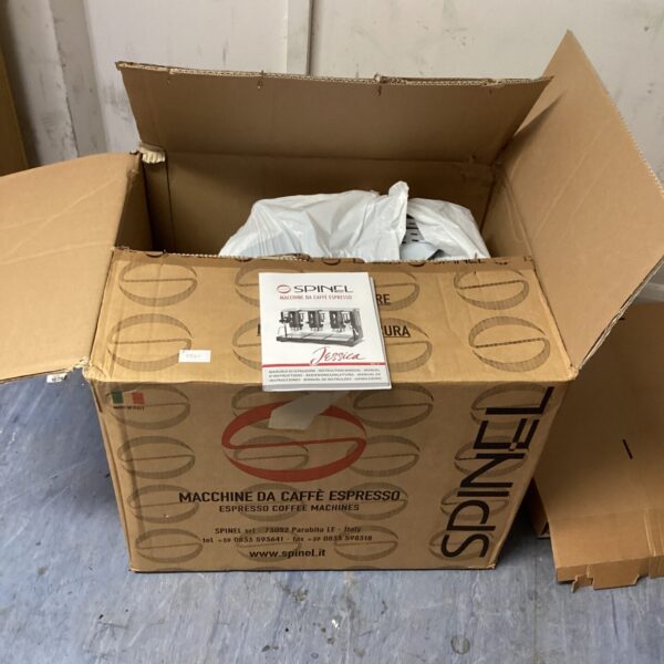 Vintage Spinel espresso machine in its original box.