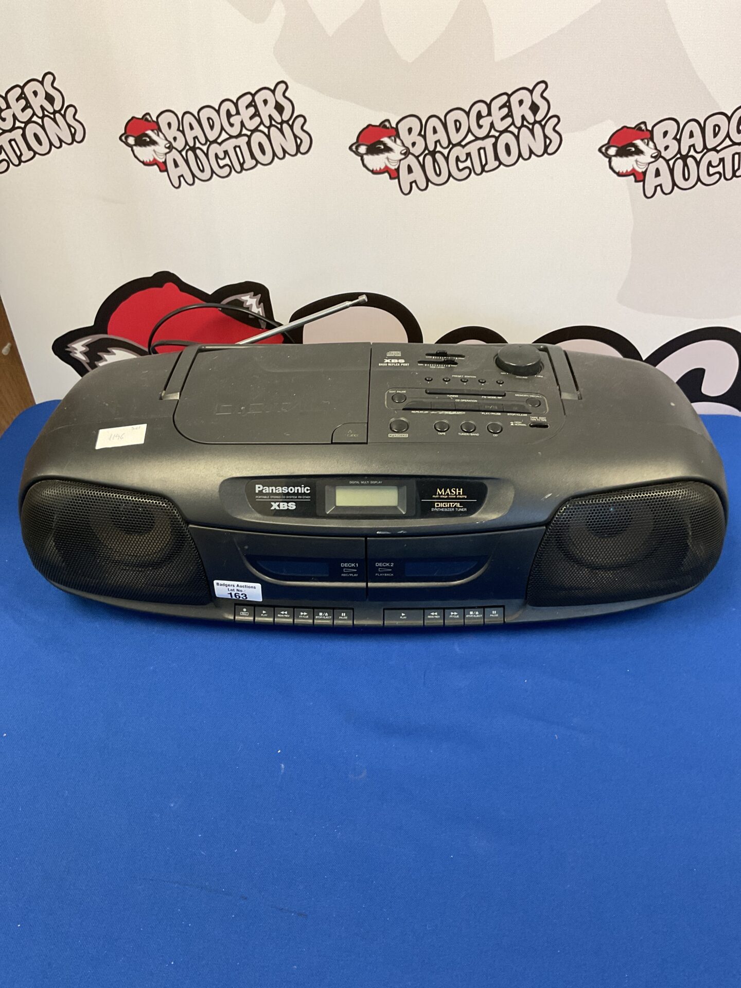 163 Panasonic XBS portable stereo with cd player