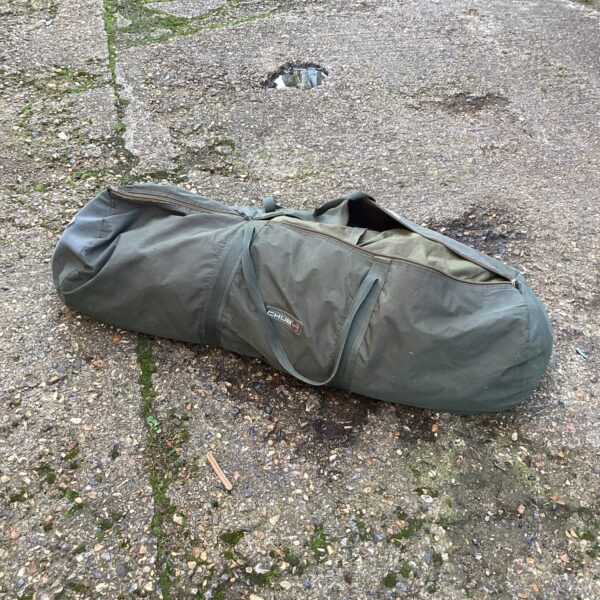 Used Chub fishing bivvy in green, angling shelter for outdoor sessions.