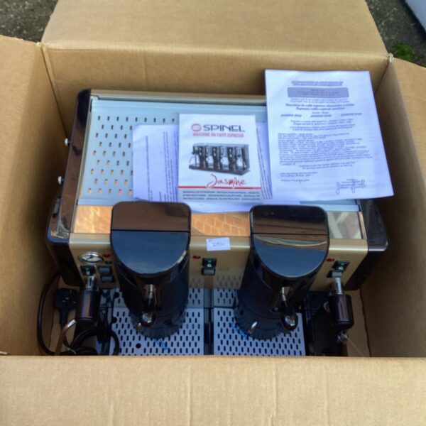 Vintage Spinel Jasmine coffee machine in original packaging.