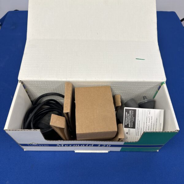 Lotus Mermaid 120 fountain pump in original packaging.