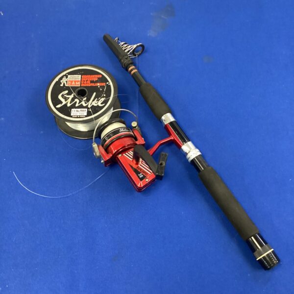 Vintage Shakespeare Firebird 36 fishing rod with line.