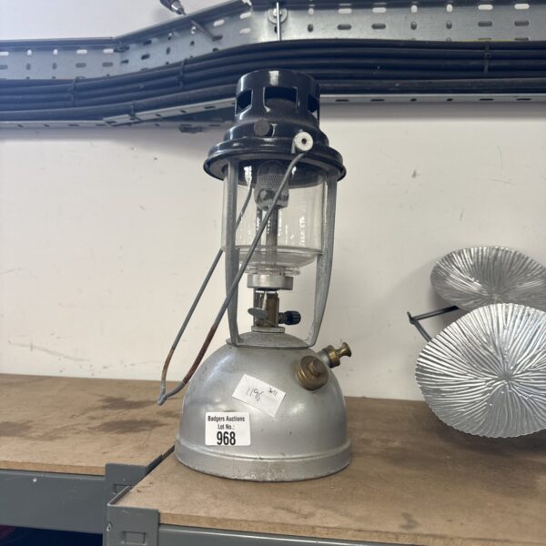 Vintage Vapalux enamel camping lantern, classic outdoor lighting.
