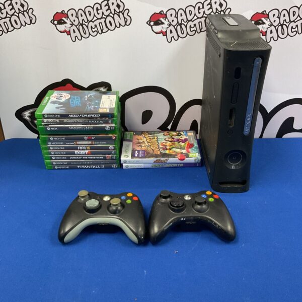 Xbox 360 console bundle with games and controllers