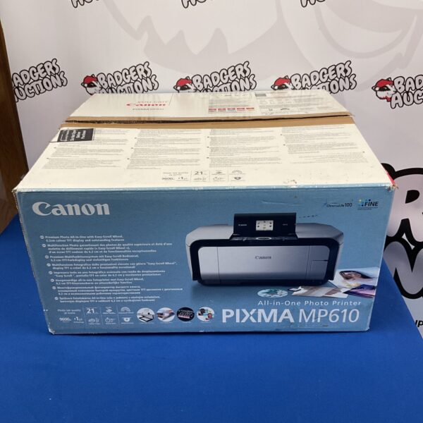 Canon Pixma MP610 all-in-one printer, side view.
