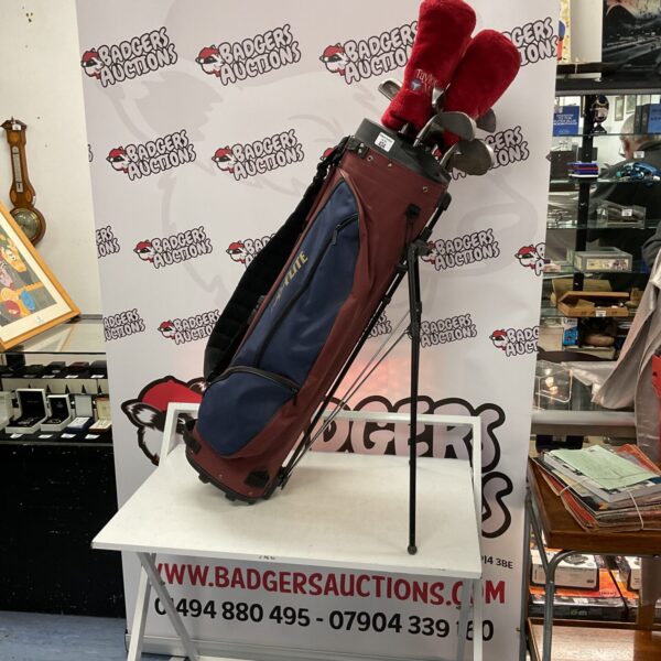 Vintage Ping i2 irons with TaylorMade club heads, a classic golf set.