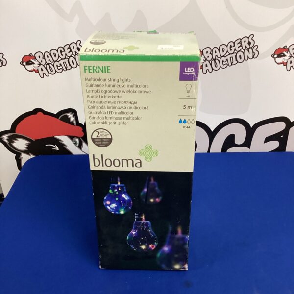 Multi-coloured Blooma string lights for garden or home decoration.