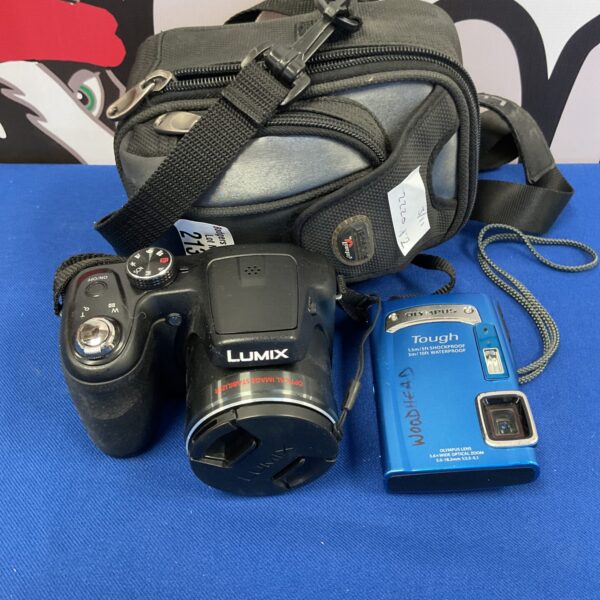 Panasonic Lumix DMC-LZ20 digital camera with protective case.