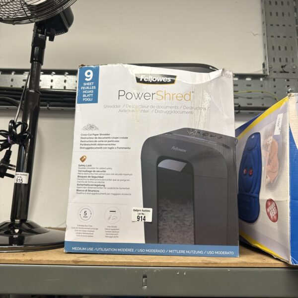 Fellowes LX50 cross-cut paper shredder for secure document disposal.