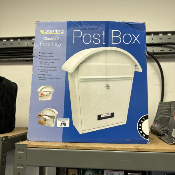 Sterling Classic 2 post box, wall mounted outdoor mail delivery.