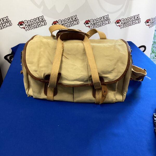 Vintage Billingham canvas camera bag for photography equipment.