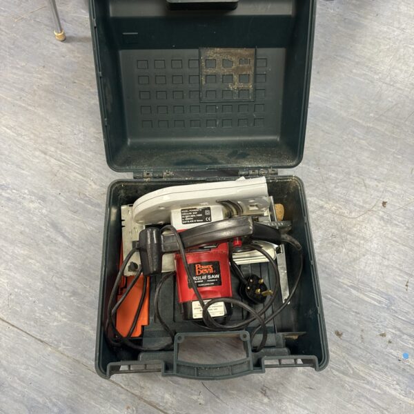 Vintage Power Devil circular saw in original zag plastic case.