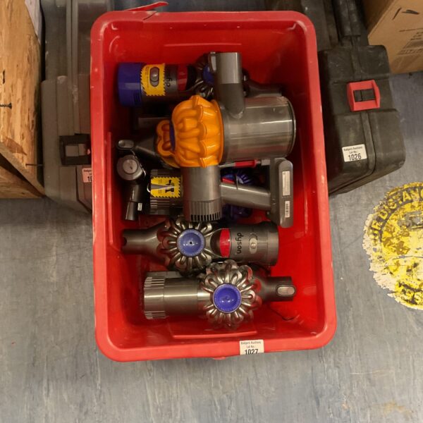 Job lot of Dyson cordless vacuum bodies for repair and spares.