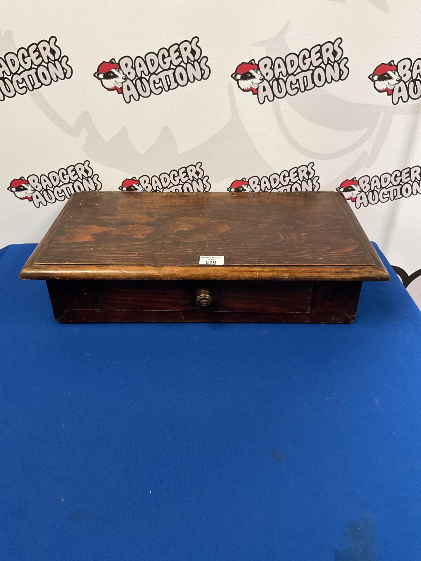 619 Vintage oak office stationary draw