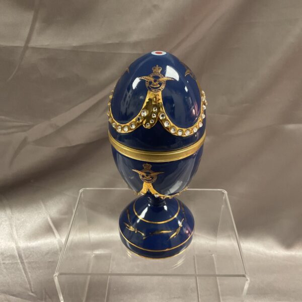 Sparkling jewelled RAF Bradford Exchange egg, a beautiful collectible.