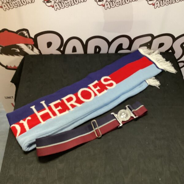 Help for Heroes scarf and RAF belt set for collectors.