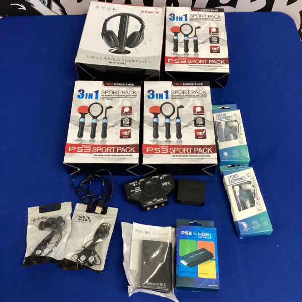 PS3 Sport Pack and media converter lot for gaming enthusiasts.