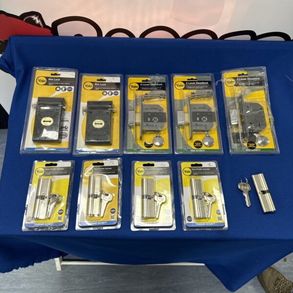 Selection of assorted new Yale locks