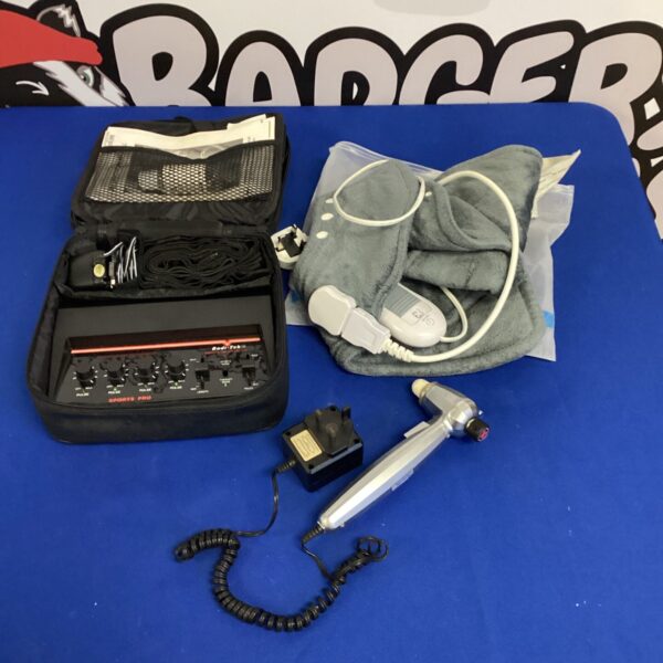Vintage Bodi-Tek toner massage gun with carry case.