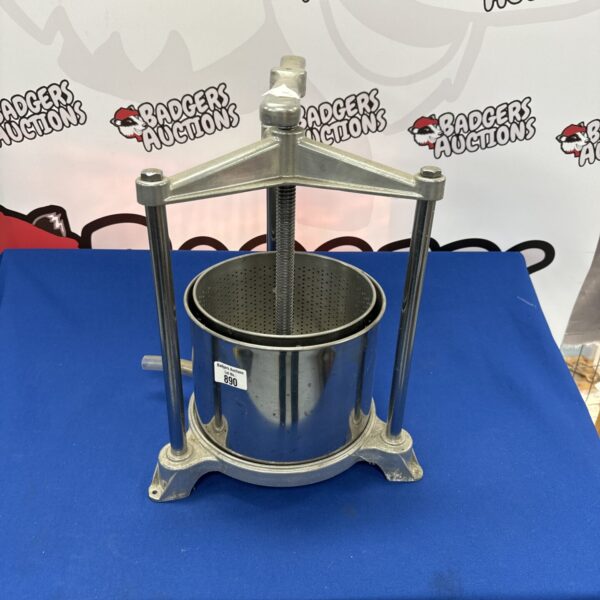 Stainless steel fruit press for making fresh juice at home.