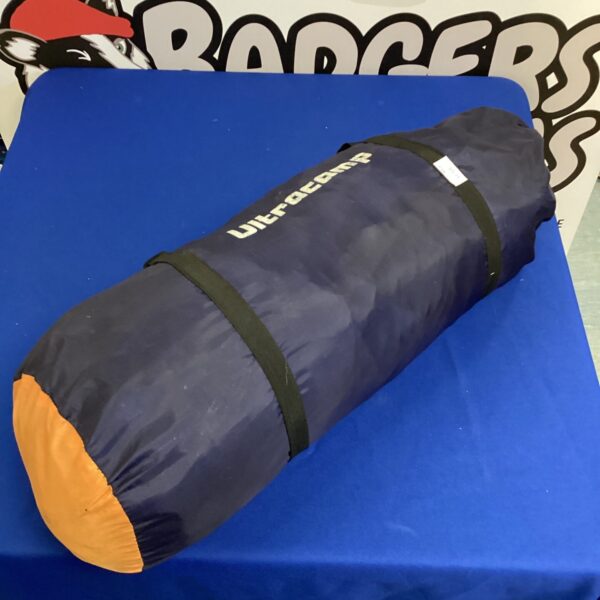 Rolled Ultracamp two-man tent ready for camping adventures.