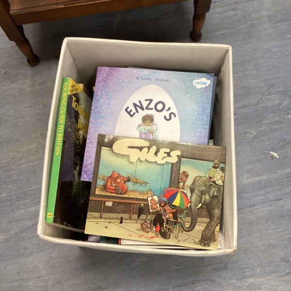 Mixed lot of vintage children's books and jigsaw puzzles.