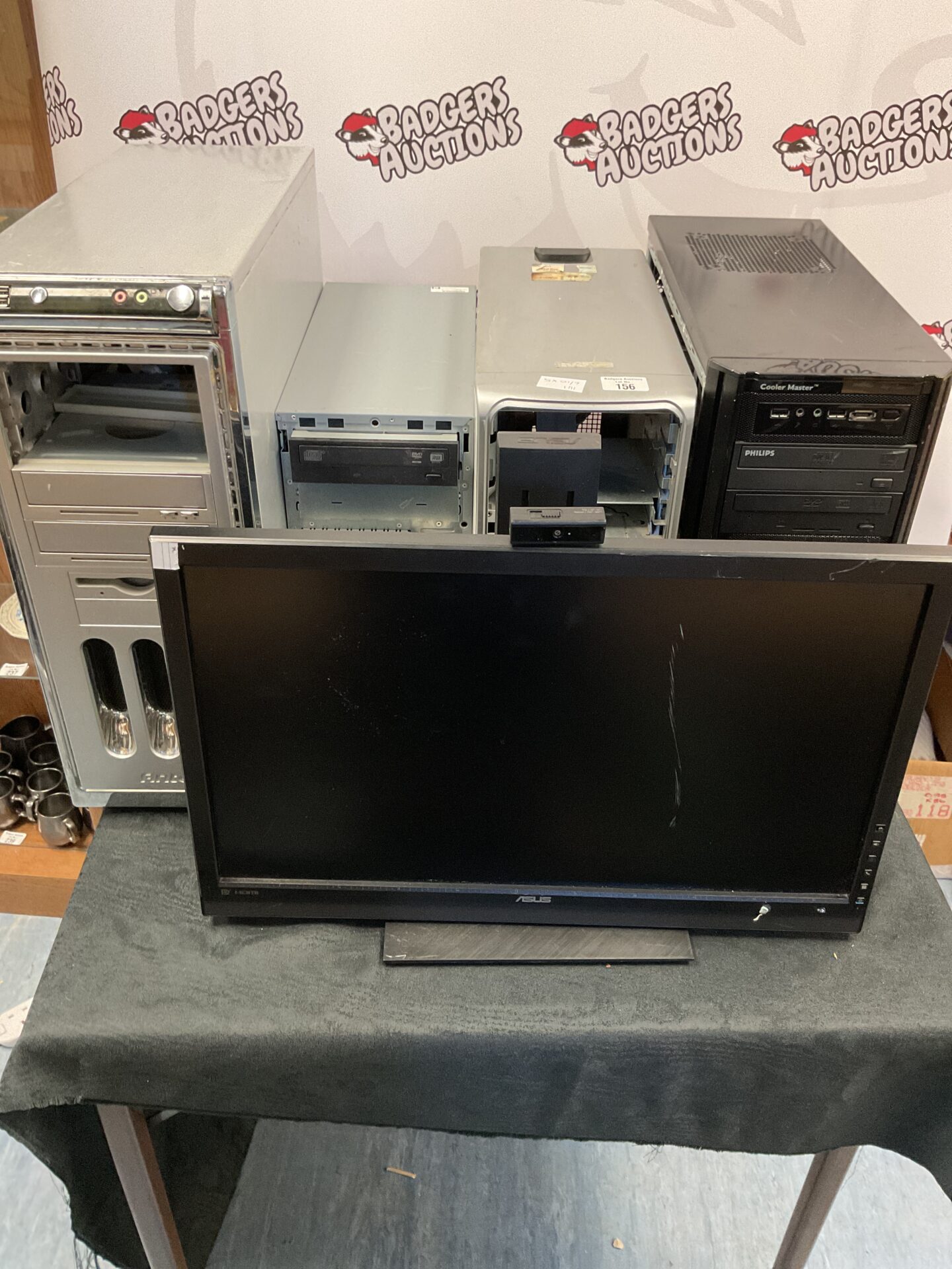 189 5 pc tower units and asus 24” pc monitor all untested spares or repair