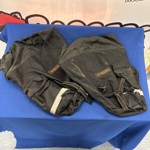Pair of vintage Kingfisher pannier bags for bicycles.