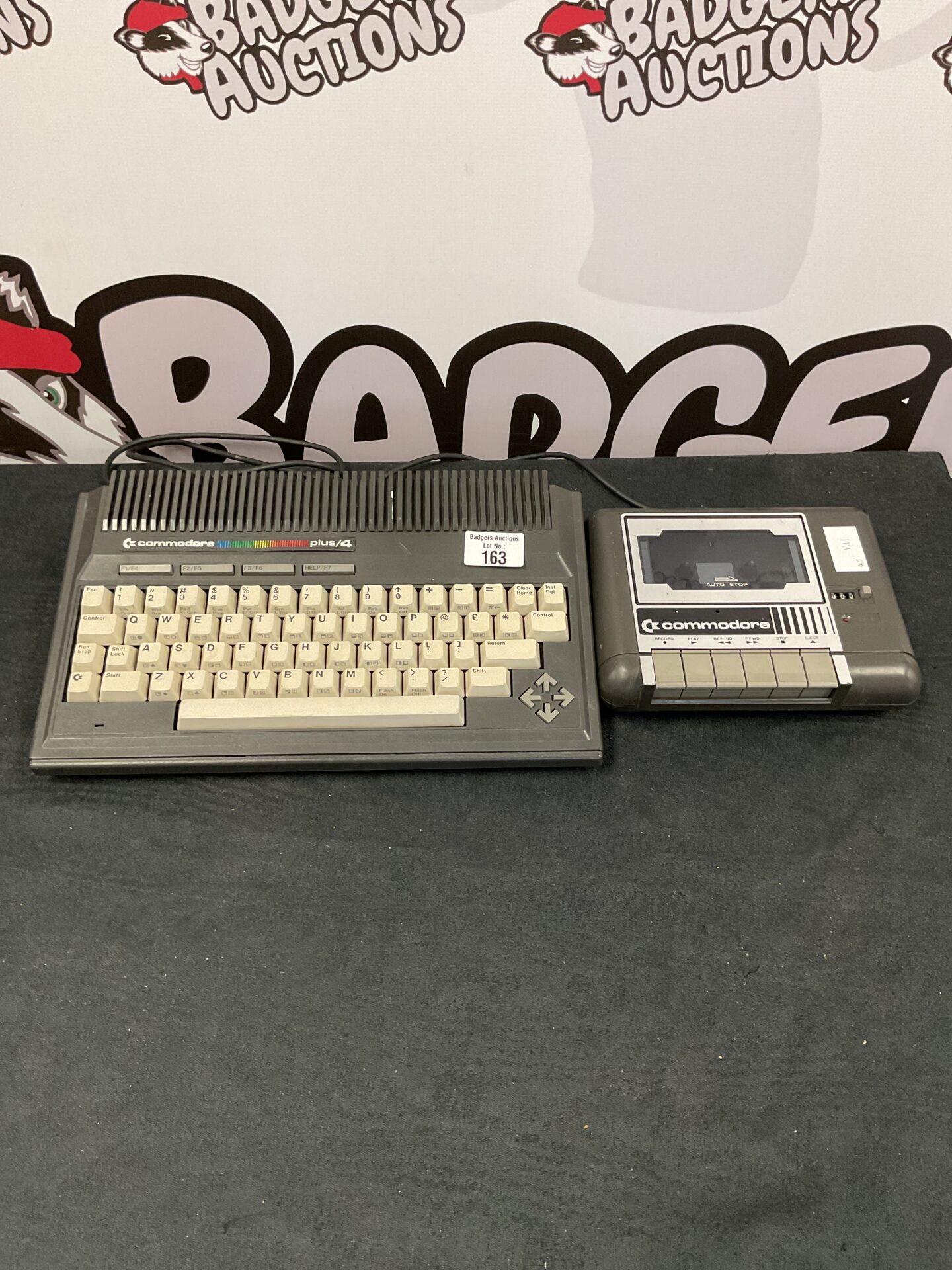 163 Commodore plus 4 console with cassette deck