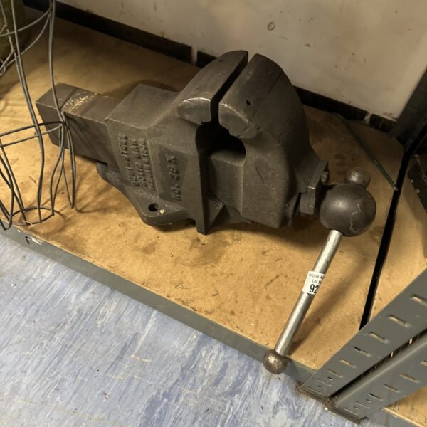 Vintage No 39X bench vice for metalworking and workshop use.