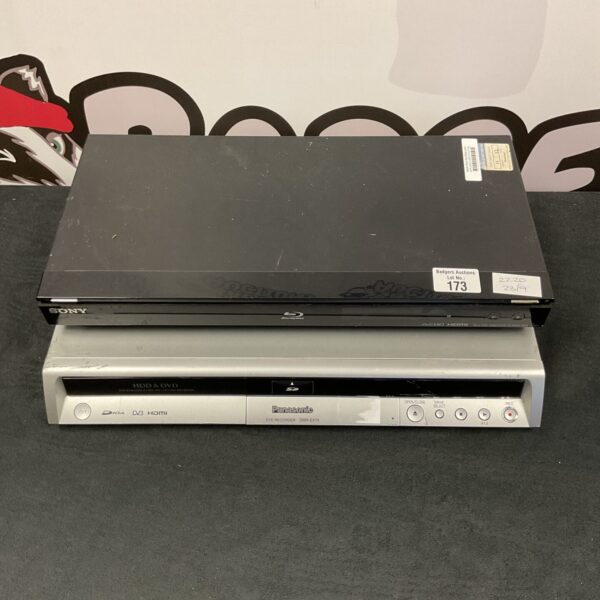 Sony Blu-ray DVD player and Panasonic DVD recorder combination unit.
