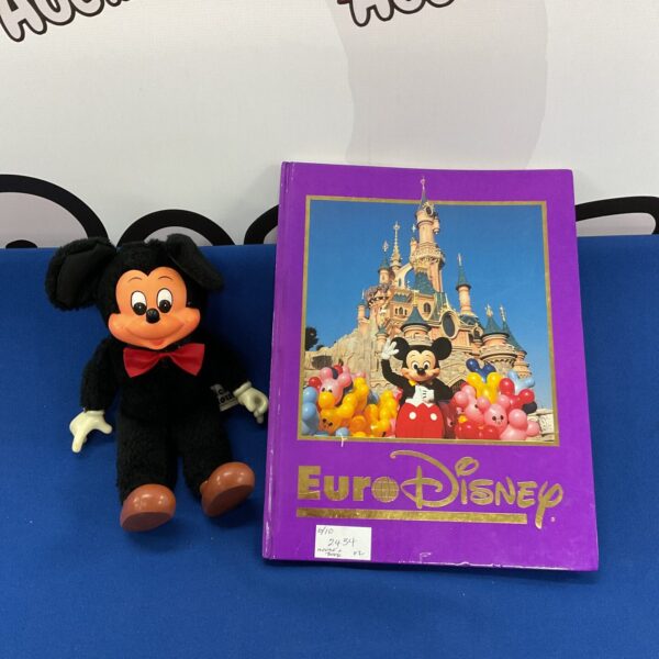 Vintage Pedigree Mickey Mouse plush with Euro Disney book.
