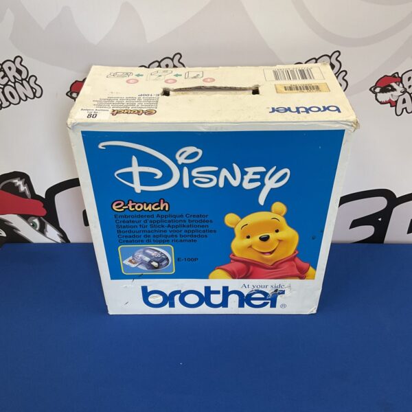 Brother e-touch e-100p embroidery machine for home crafting.