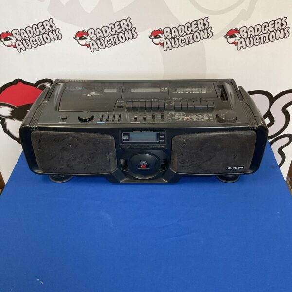 Vintage Hitachi cx-w700 ghetto blaster boombox with tape deck and CD player.
