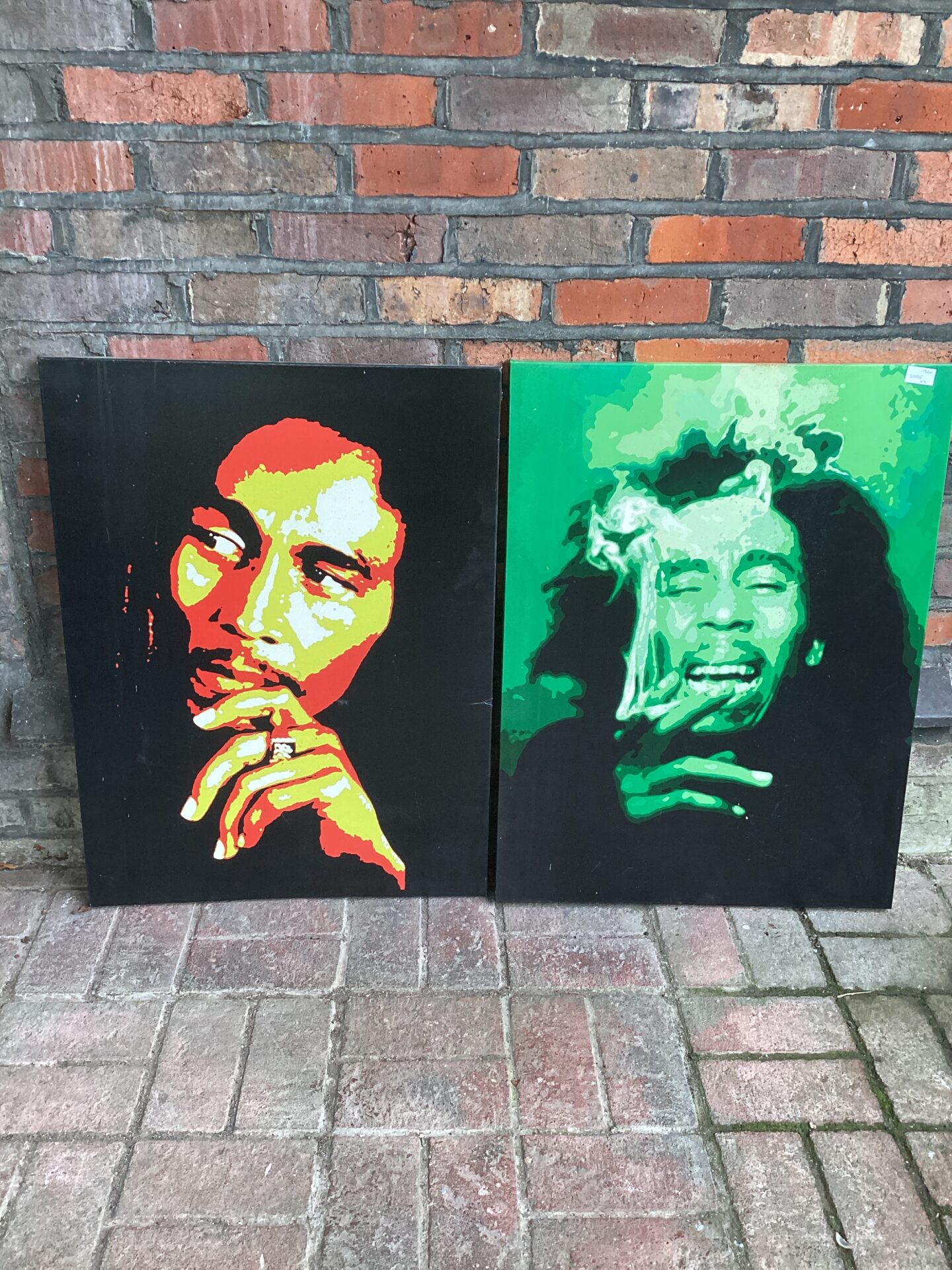 510 Two bob marley prints on canvas