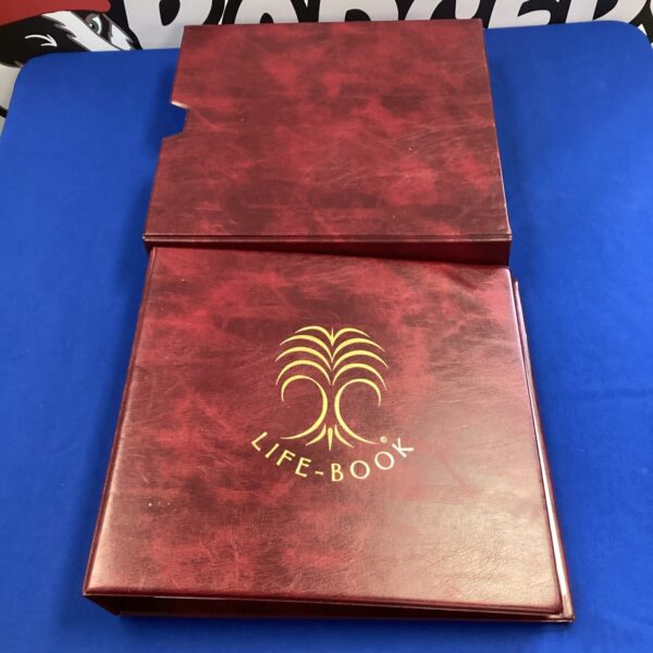 Burgundy leatherette Life Book presentation holder, unused and pristine.