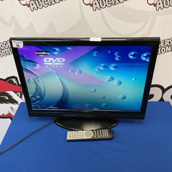 Compact 22 inch flatscreen TV with built-in DVD player.