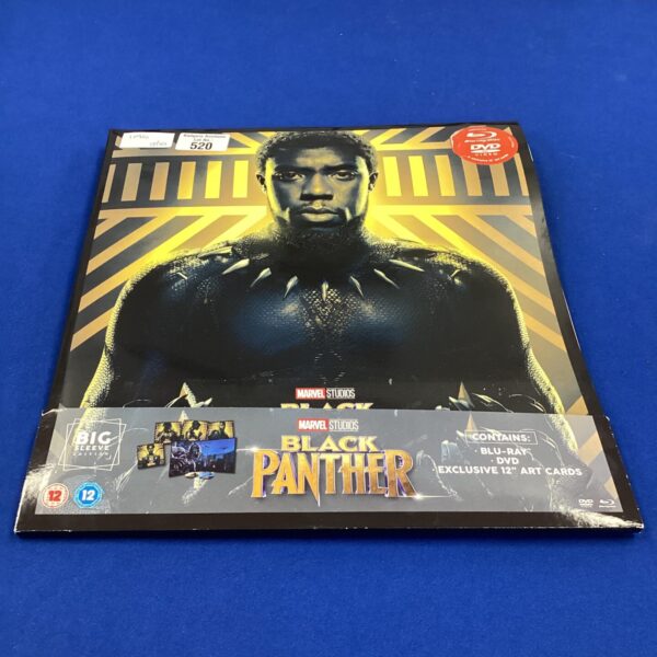 Black Panther big sleeve edition packaging, Marvel Studios film collectible.
