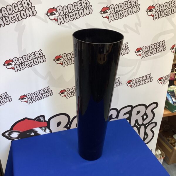 Large black glass vase for home decor and floral displays.
