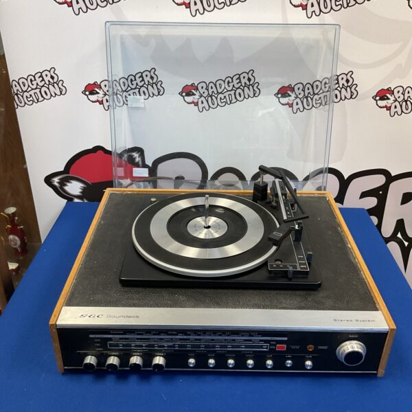 Vintage Gec Soundeck record player with amplifier and radio.
