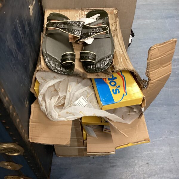 Vintage lot of ten pairs of Ronaldo open toe shoes.