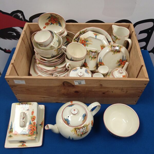 Large collection of vintage Leighton Pottery Old Cottage china.