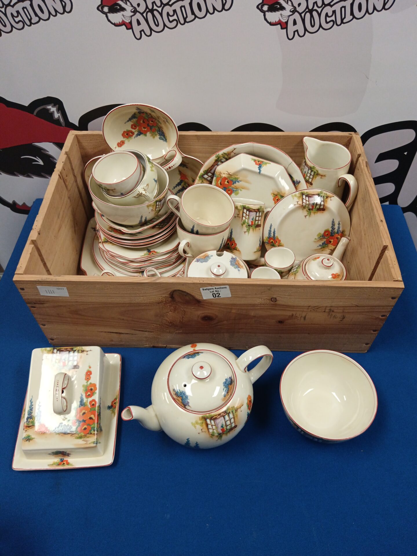 002 Large collection of Leighton pottery old cottage china