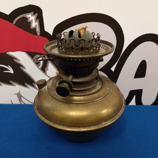 Vintage Hinks Duplex paraffin lamp with brass fount.