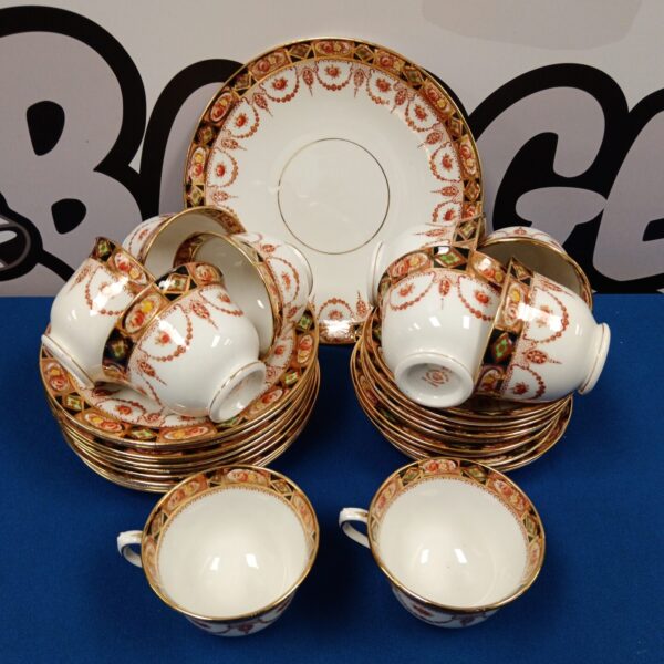 Vintage Royal Albert tea set with floral pattern.