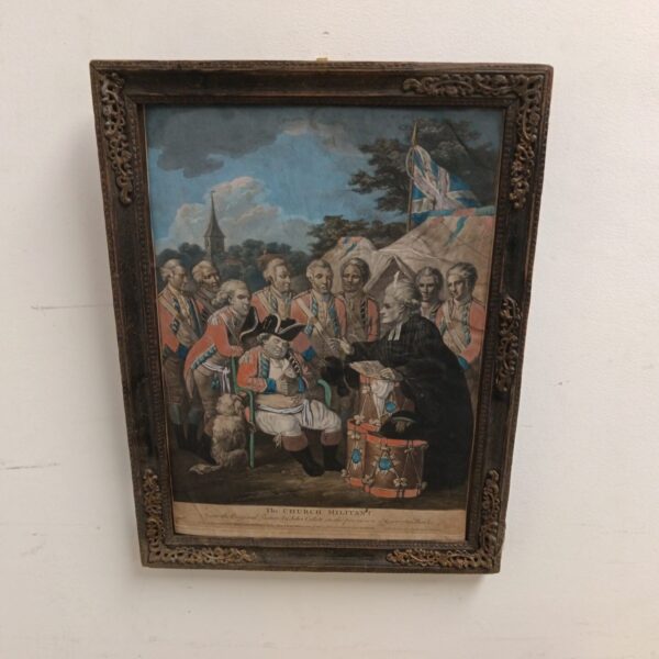 Antique hand-coloured John Collett print, “The Church Militant”.