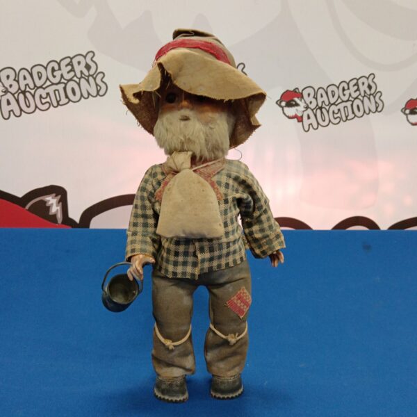 Vintage 1960s jolly swagman doll with billy can.