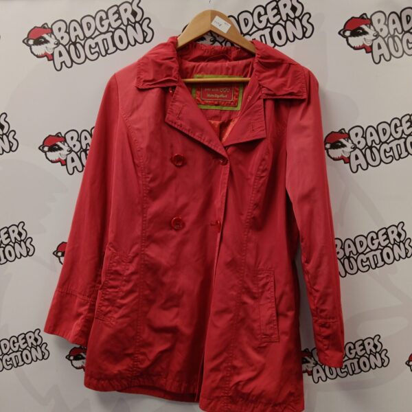Red Per Una size 12 water repellent jacket for women.